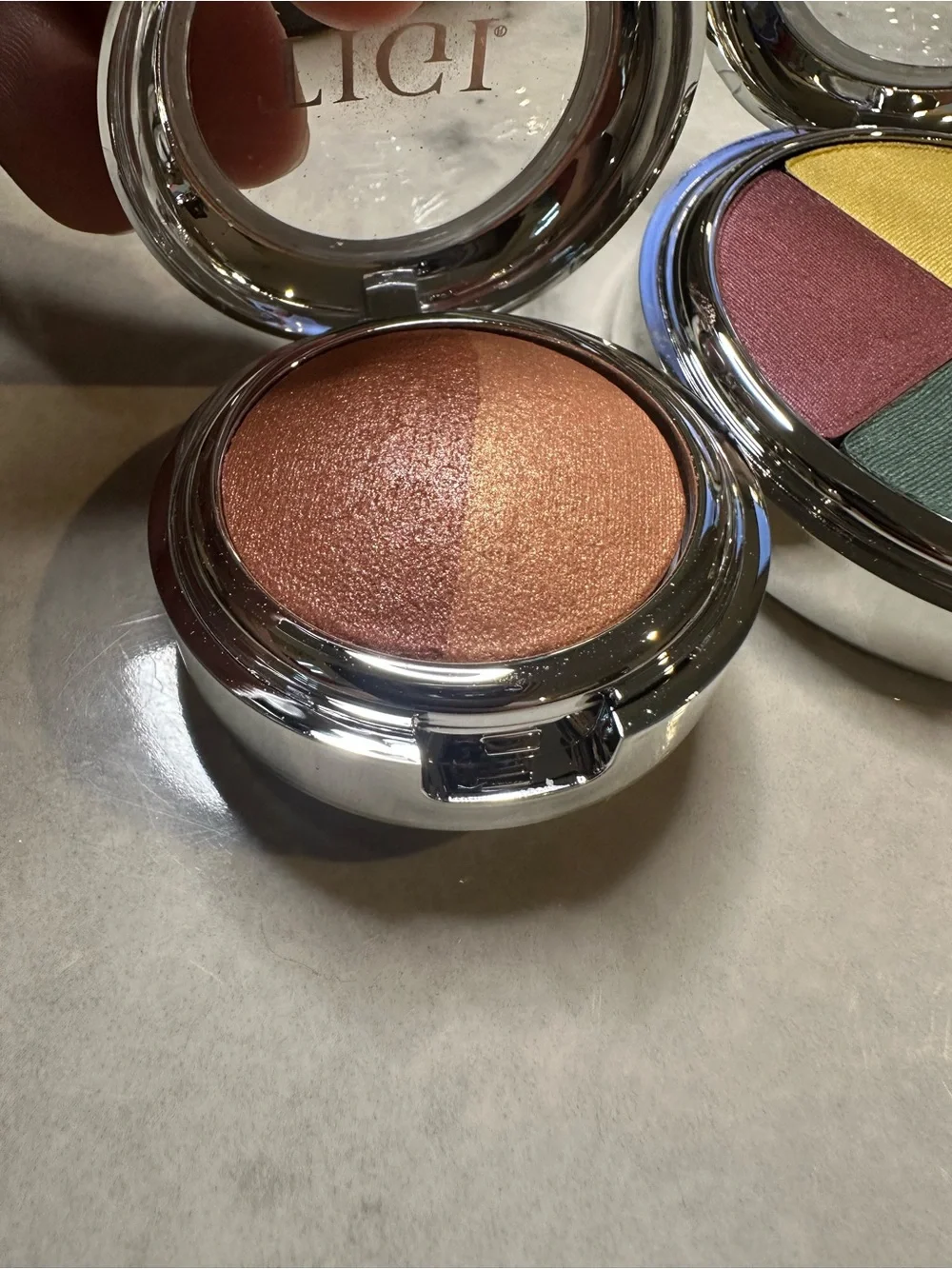 TIGI eyeshadow pallet,3 eyeliners,1 lipliner,glow blush, blush brush,foudation